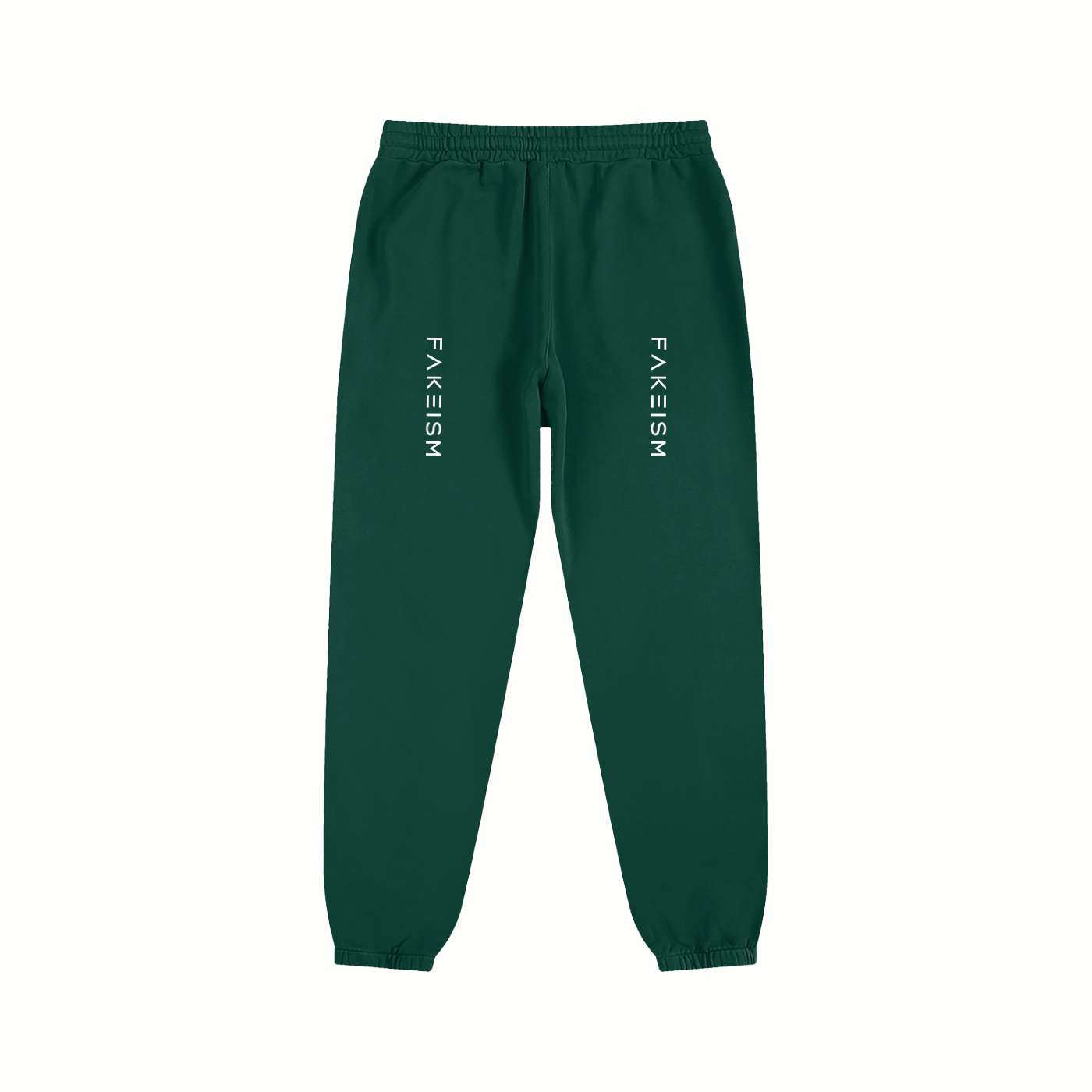 FAKEISM Split Logo Cotton Sweatpants- Forrest Green