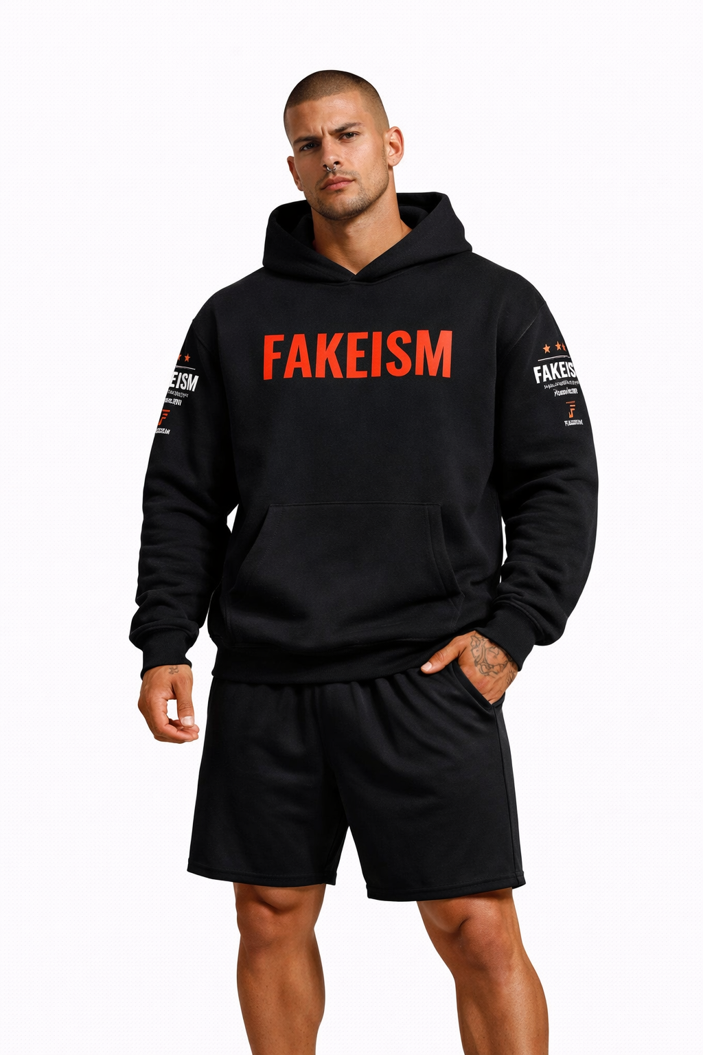 FAKEISM “F” Oversized Fleece Hoodie — Black