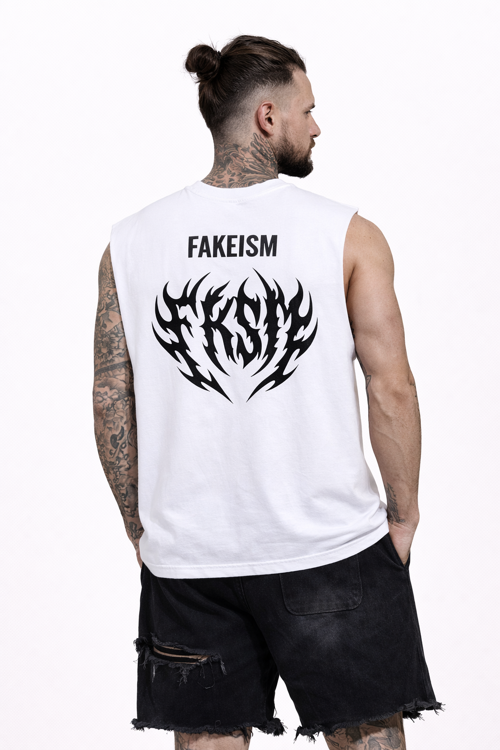 FAKEISM Raw Edge Tank — Boxy Cotton Fit