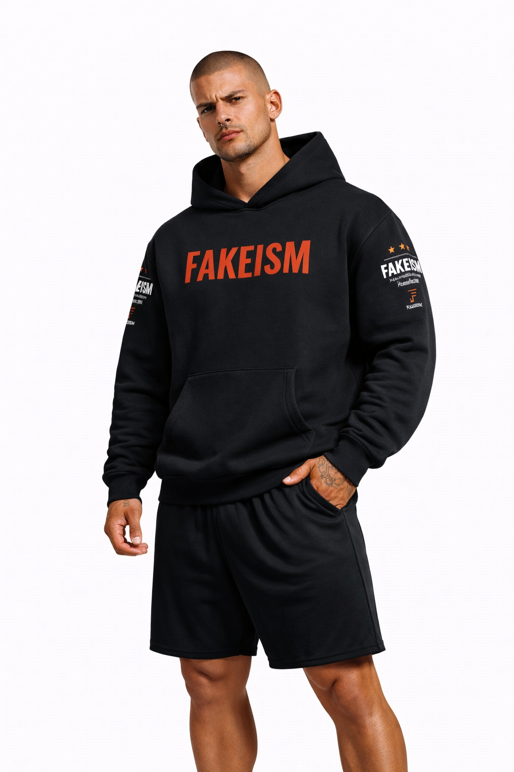FAKEISM “F” Oversized Fleece Hoodie — Black
