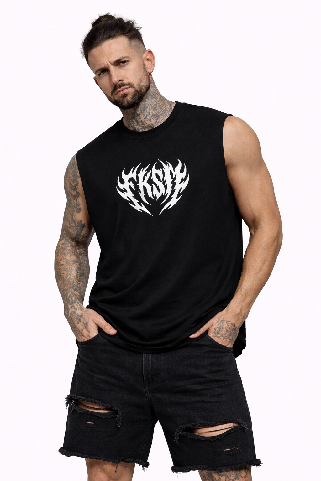 FAKEISM Raw Edge Tank — Boxy Cotton Fit
