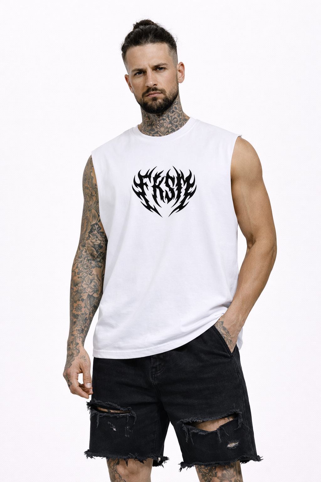 FAKEISM Raw Edge Tank — Boxy Cotton Fit