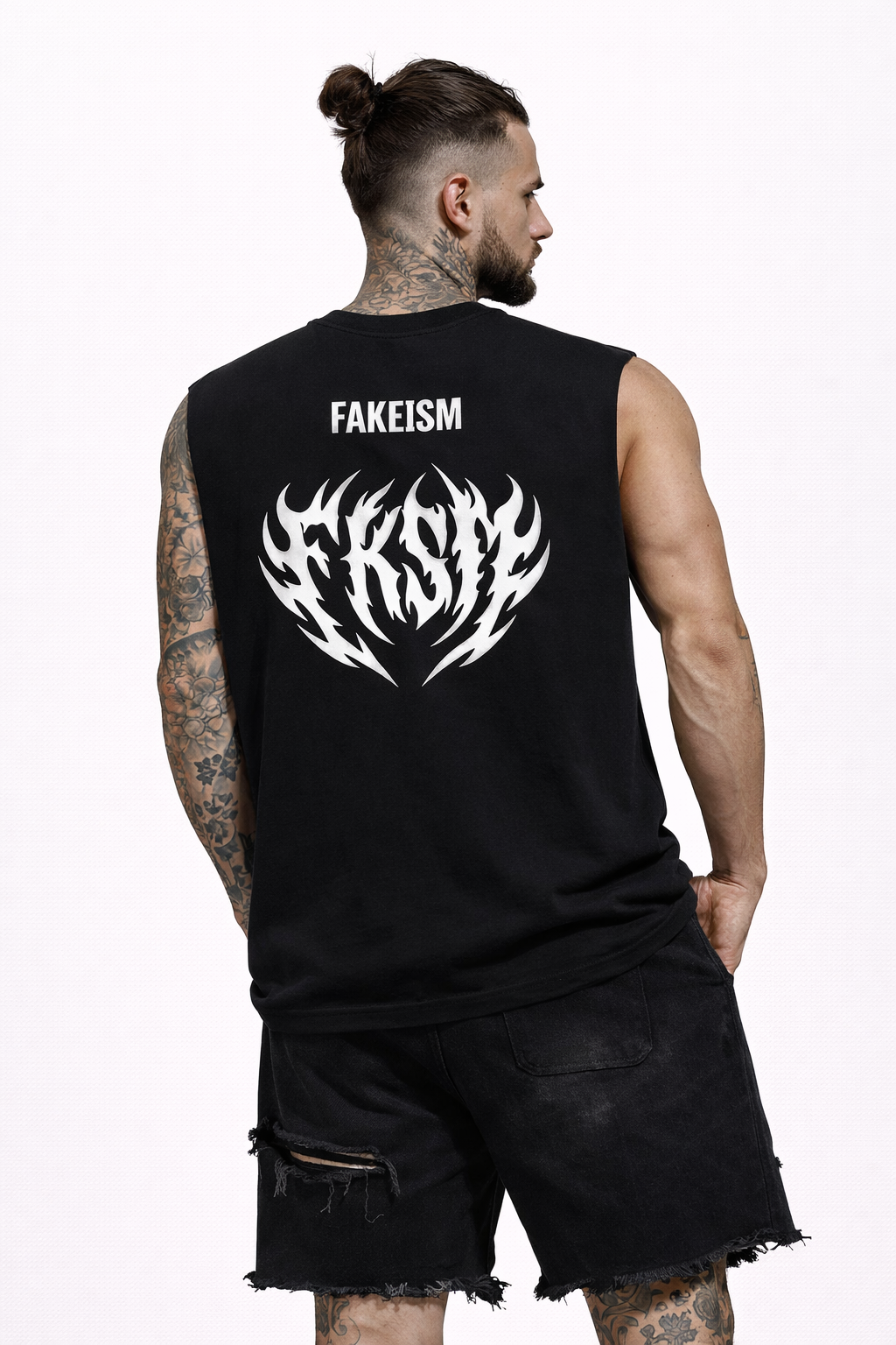 FAKEISM Raw Edge Tank — Boxy Cotton Fit